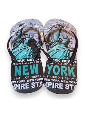 New York Statue Of Liberty Flip Flops, Women’s Size 8.5-9M NWOT
